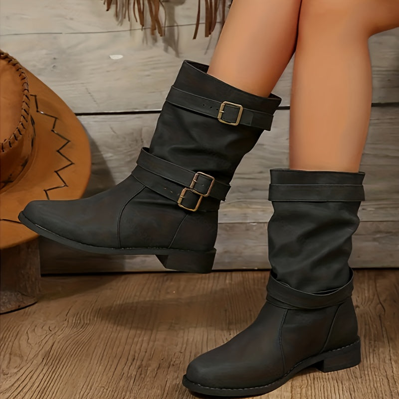 Stylish Buckle Strap Chelsea Boots – Comfort & Trendy Elegance!