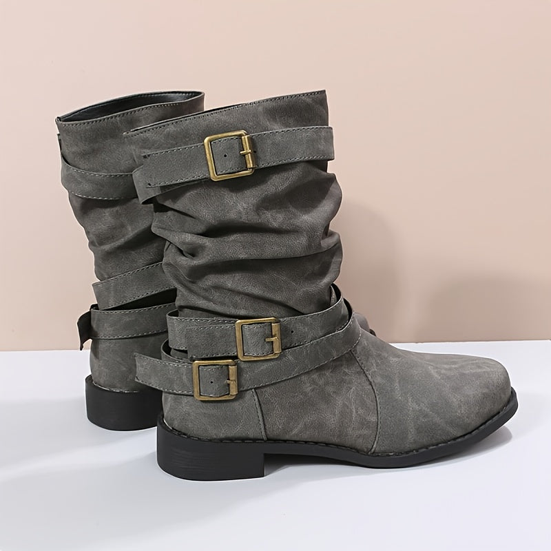Stylish Buckle Strap Chelsea Boots – Comfort & Trendy Elegance!