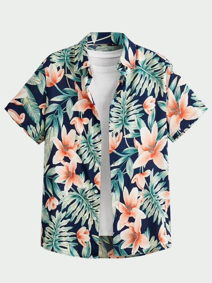 NoEnName_Null Hawaiian Short-Sleeve Shirt – Bold Style, Ultimate Comfort!