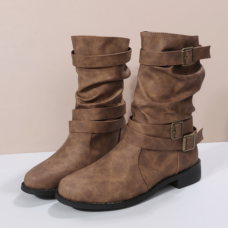 Stylish Buckle Strap Chelsea Boots – Comfort & Trendy Elegance!
